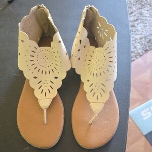 Beige Cutout Sandals